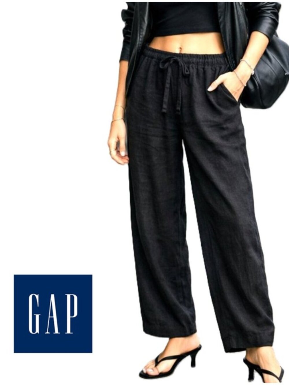 Relaxed Drawstring Linen Pants